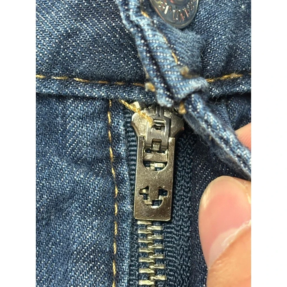 VTG True Religion Ricky Straight Leg Jeans Mens 42X34 Medium Wash Blue Made USA